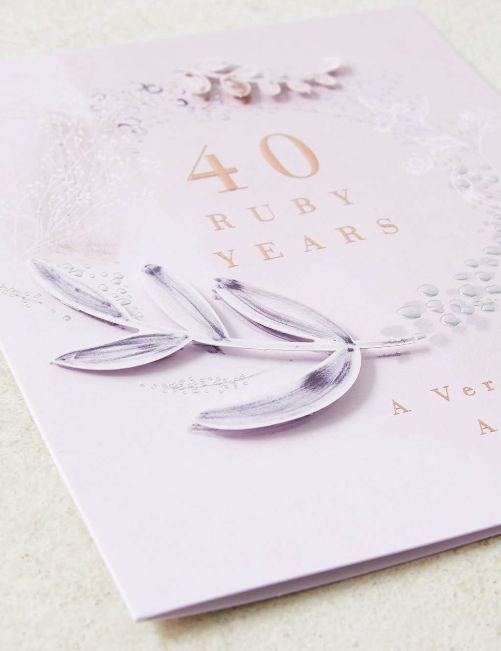 3D Effect 40th Wedding Anniversary Card 5 of 5