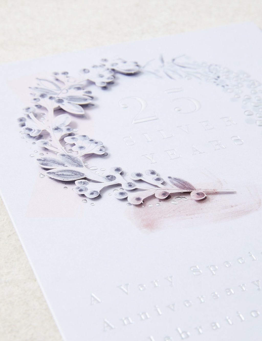 3D Effect Silver Foiled 25th Wedding Anniversary Card 4 of 5