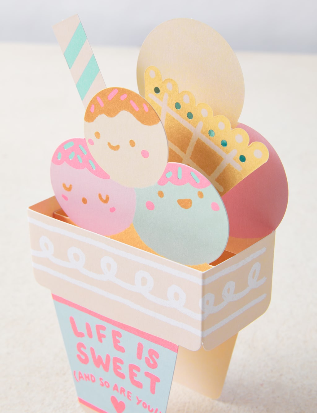 Fun Ice-Cream Shaped 3D Birthday Card 4 of 5