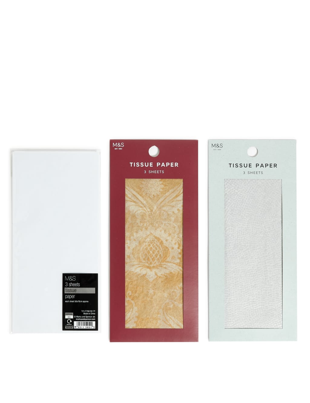 Silver, White & Gold Christmas Tissue Paper Bumper Pack - Contains 9 Sheets in 3 Designs 1 of 2