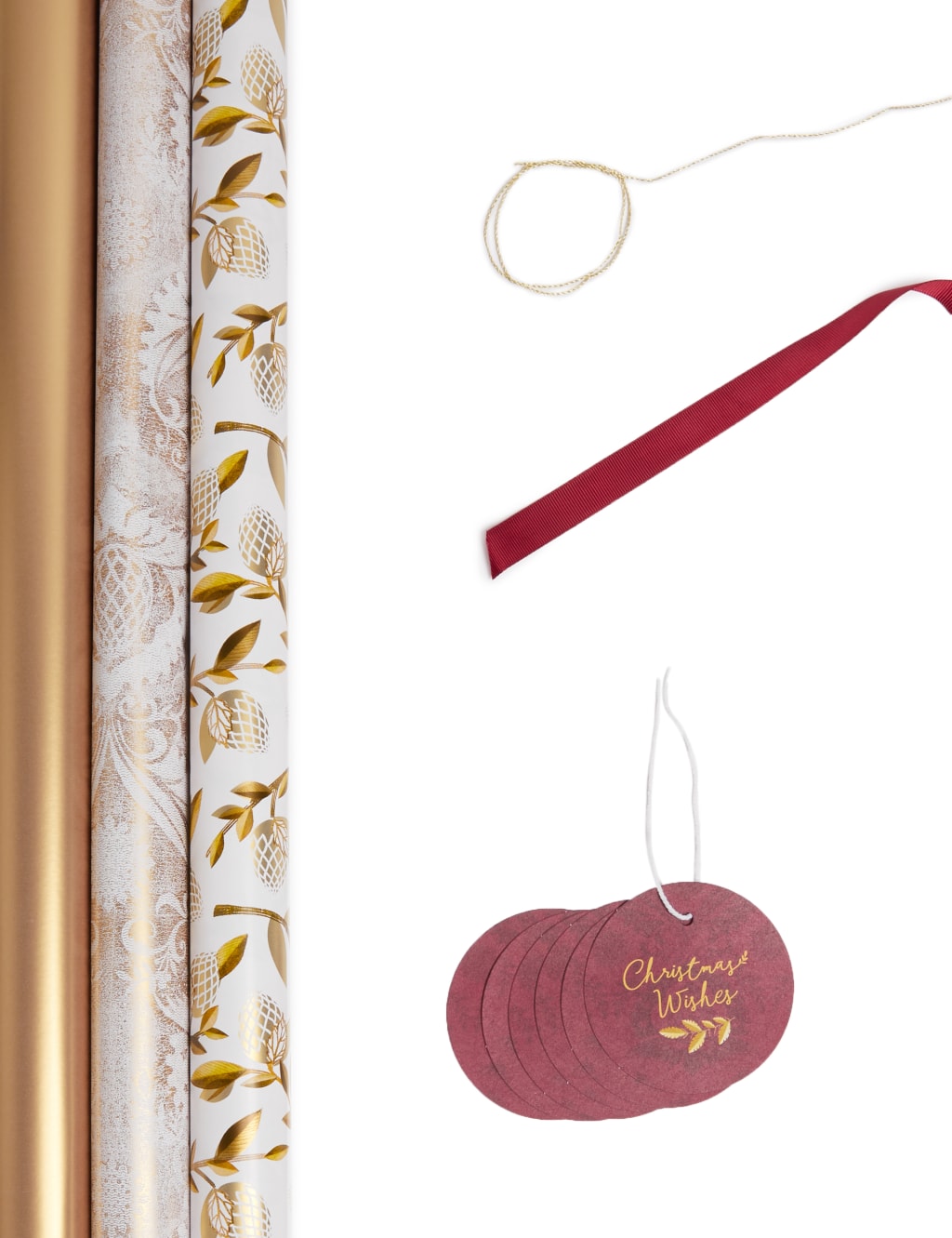 Luxe Christmas Wrapping Paper, Tag & Ribbon Pack - 4.5m 1 of 3