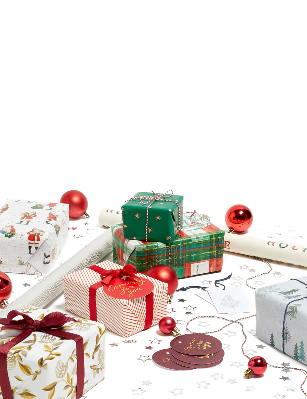 Luxe Christmas Wrapping Paper, Tag & Ribbon Pack - 4.5m 3 of 3