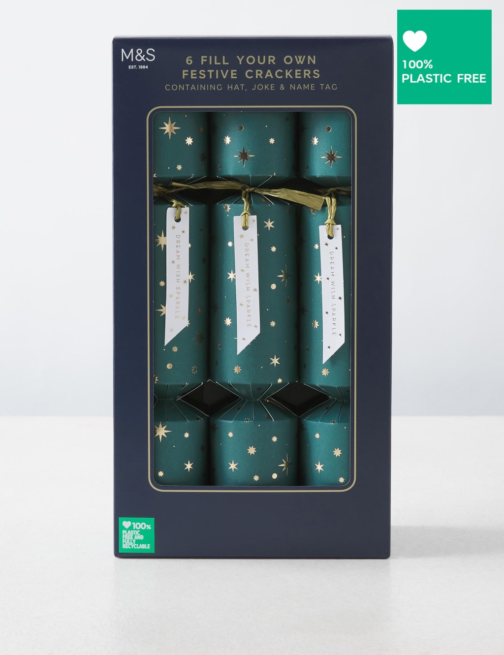 Fill Your Own' Recyclable Christmas Crackers - Pack of 6 in 1 Design 1 of 4