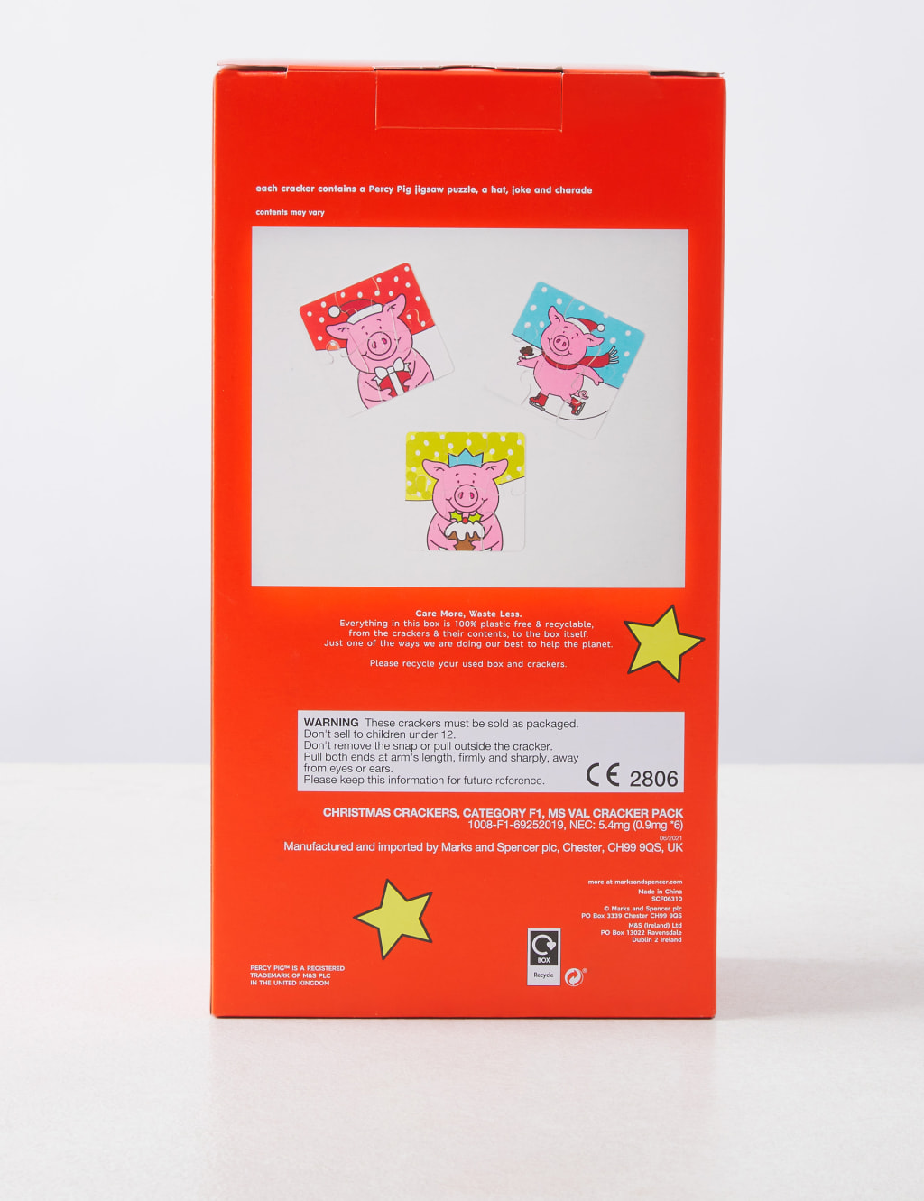Percy Pig™ Recyclable Christmas Crackers - Pack of 6 in 2 Designs 4 of 4