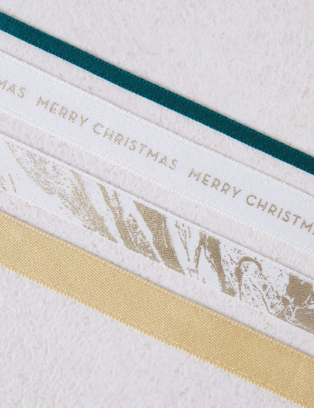 Luxury Christmas Ribbon Set - Pack of 4 in Green, White & Gold 2 of 2