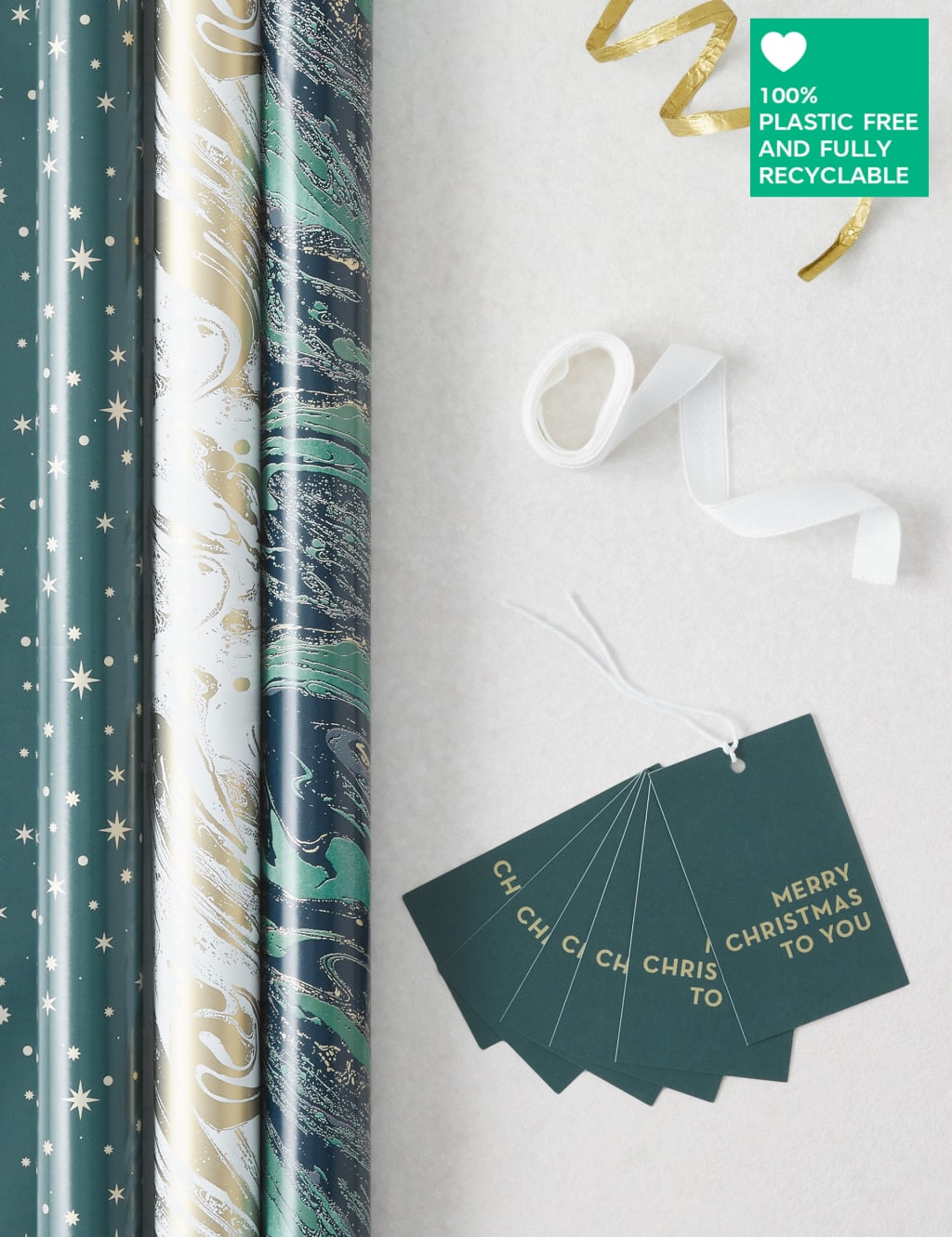Luxury Opulence Christmas Wrapping Paper, Tag & Ribbon Pack - 4.5m 1 of 2