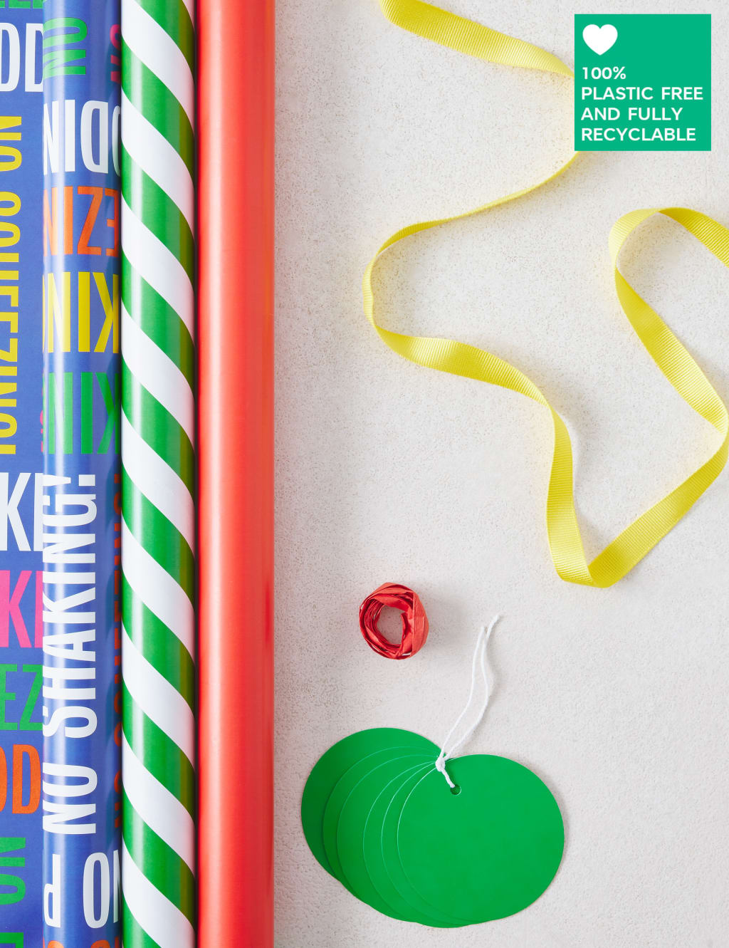 Contemporary Christmas Wrapping Paper, Tag & Ribbon Pack - 4.5m 1 of 2