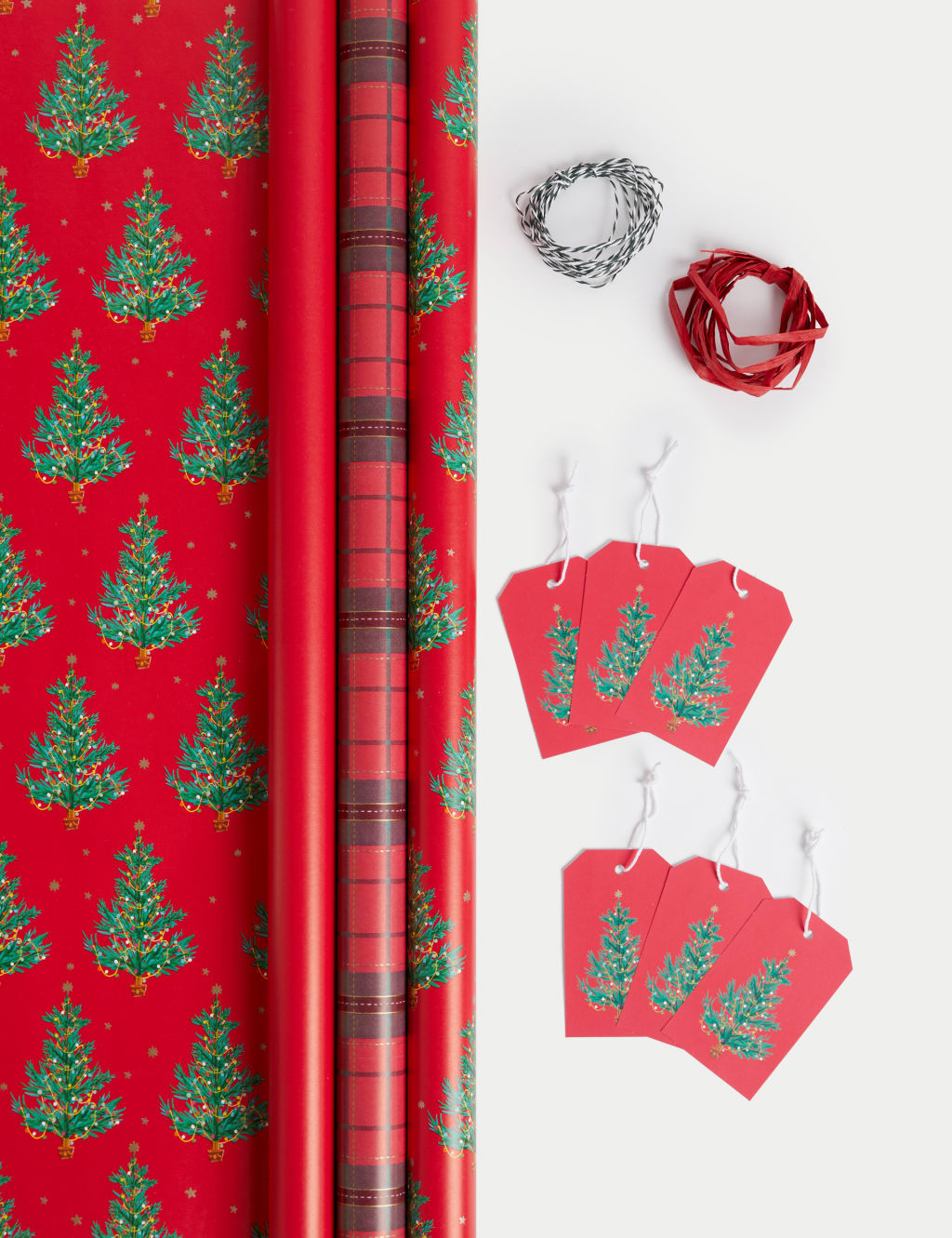 Red Tartan 6M Christmas Gift Wrap & Accessories Pack 1 of 2