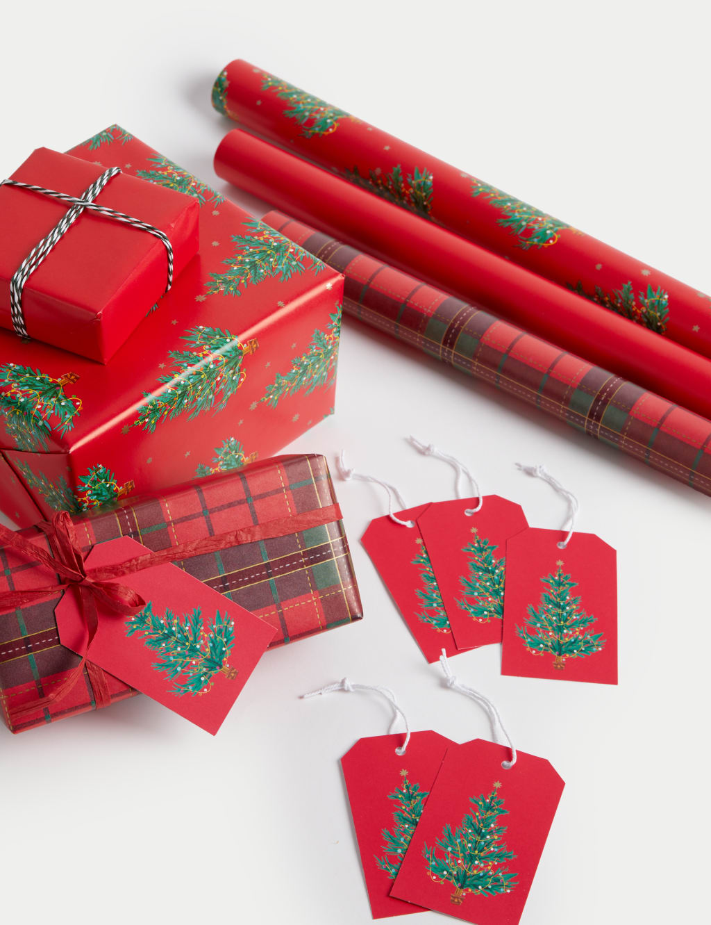 Red Tartan 6M Christmas Gift Wrap & Accessories Pack 2 of 2