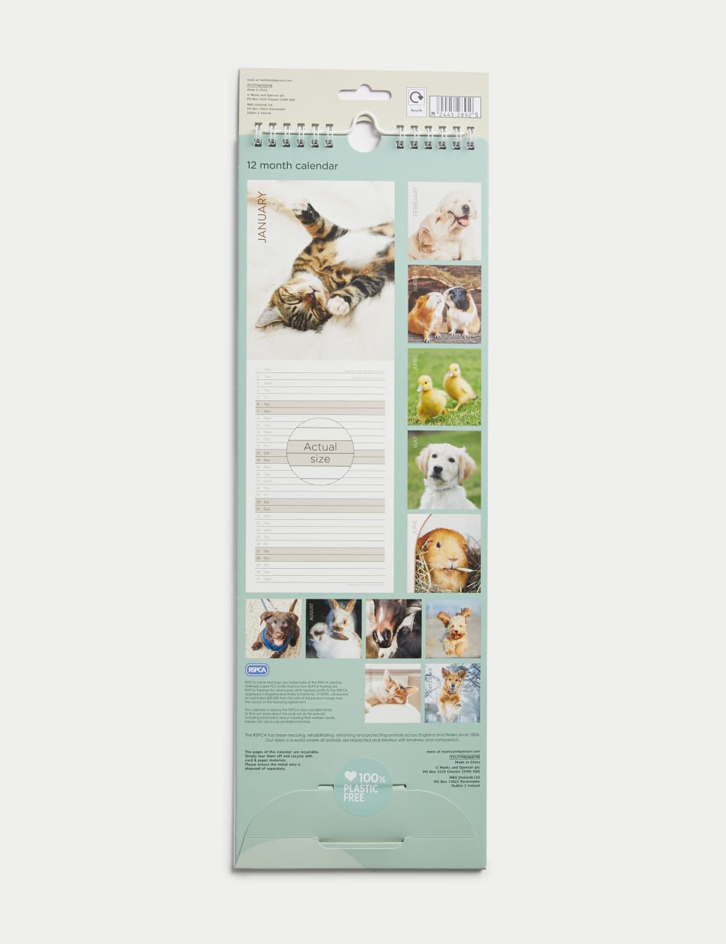 2024 Slimline Calendar - RSPCA Animals Design 3 of 3