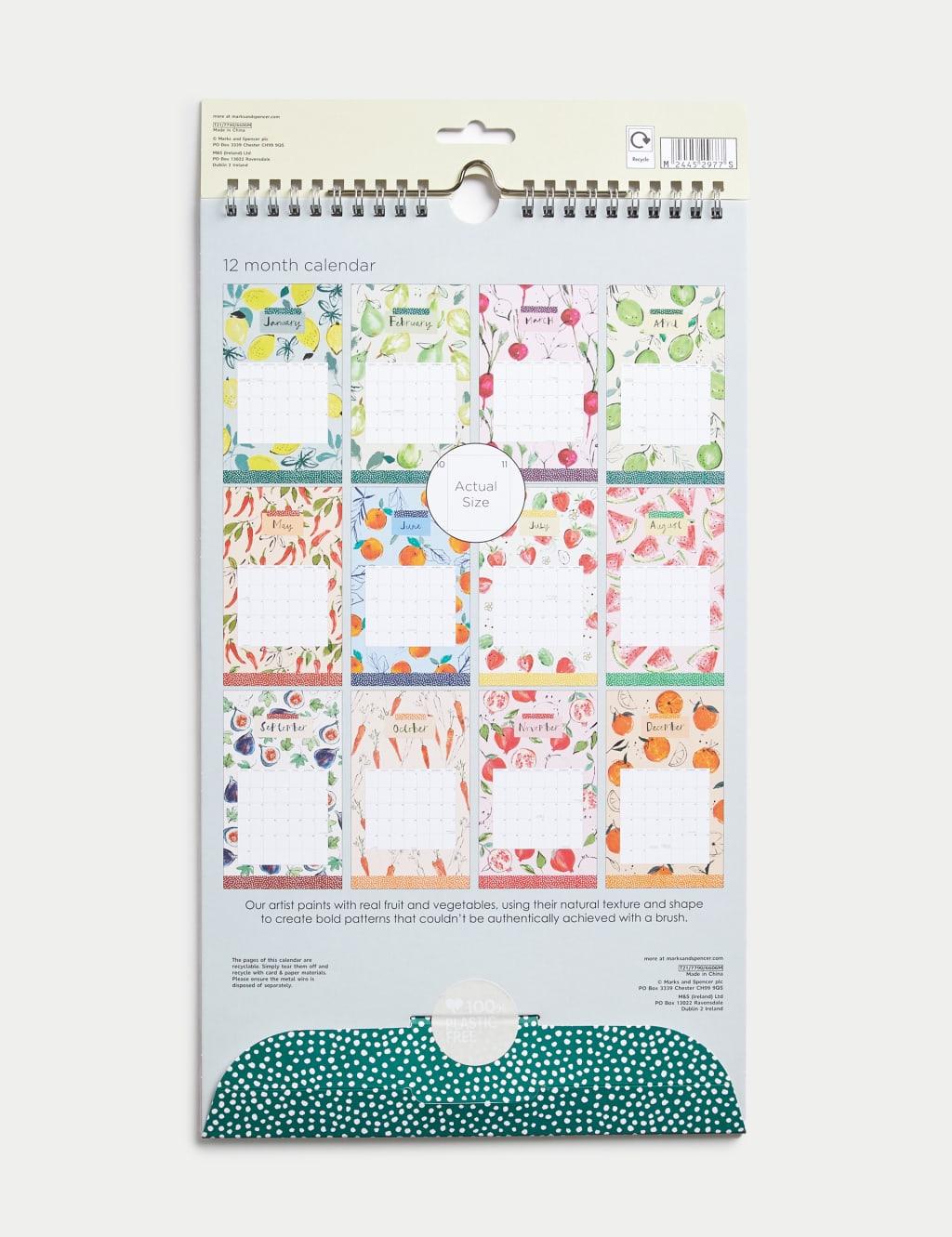2024 Medium Calendar - Fruits and Veg Design 3 of 3