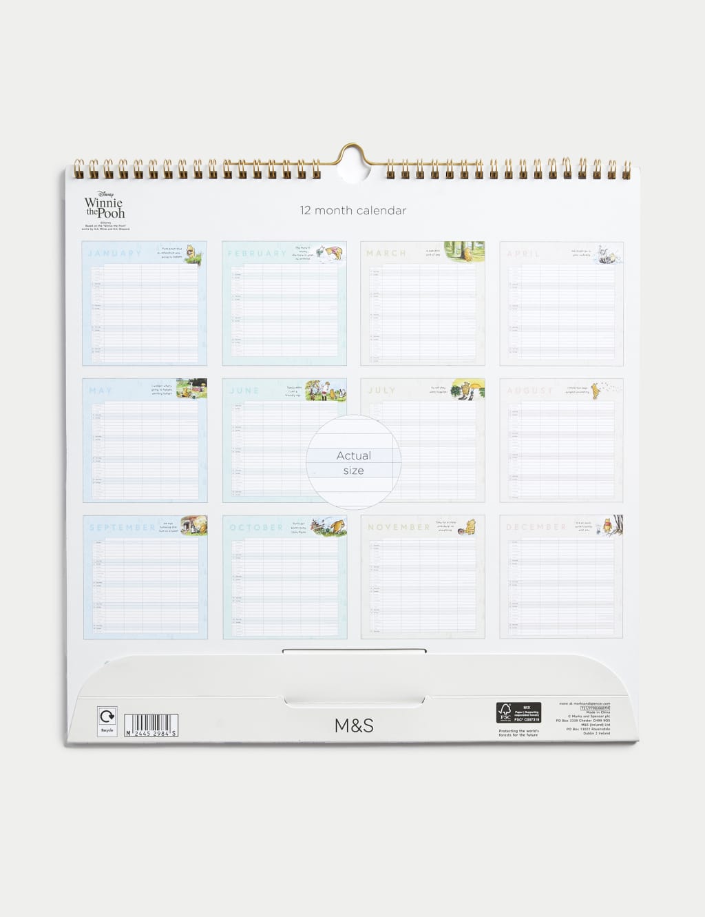 2024 Calendar & Family Organiser - Winnie the Pooh™ Design 2 of 3