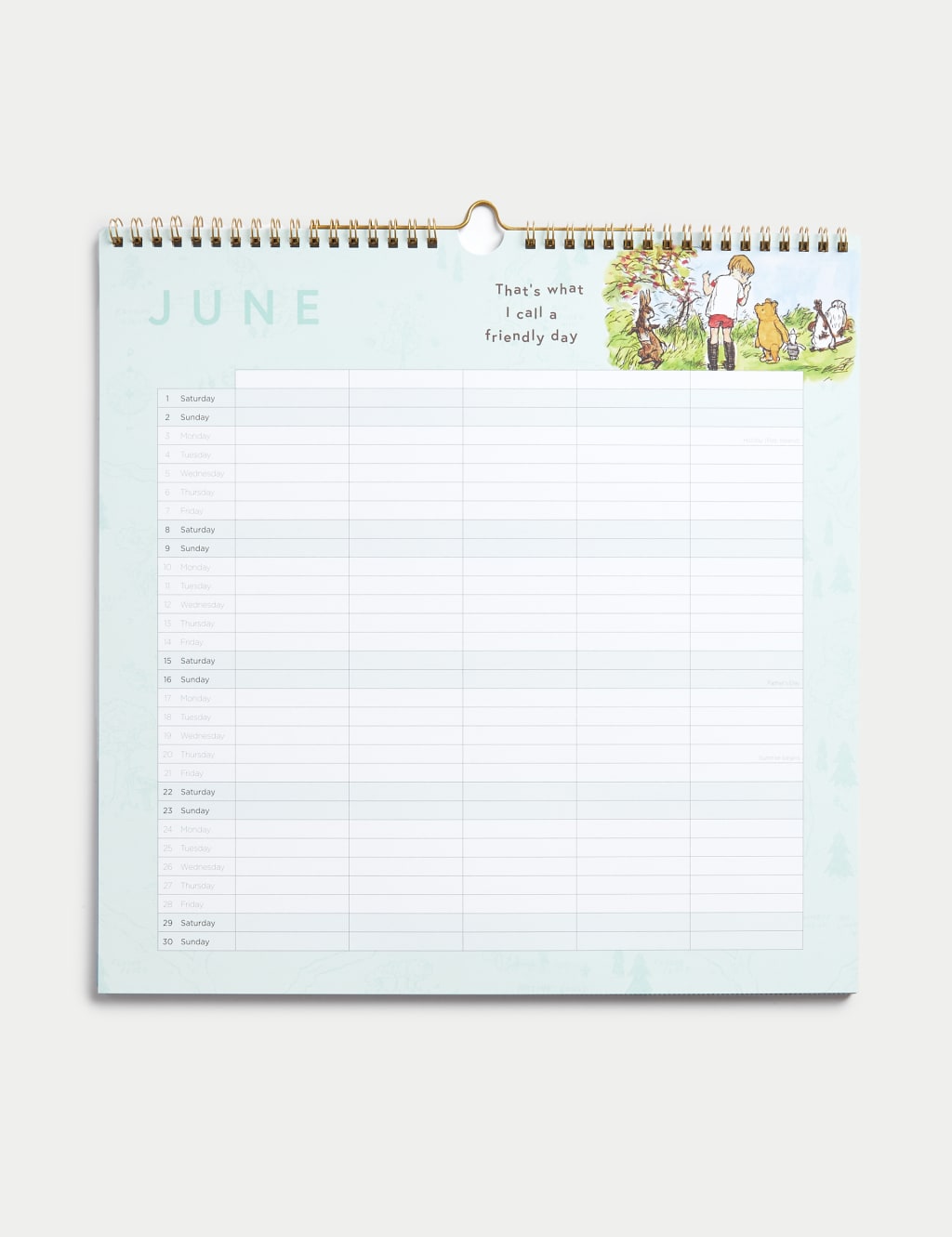 2024 Calendar & Family Organiser - Winnie the Pooh™ Design 3 of 3
