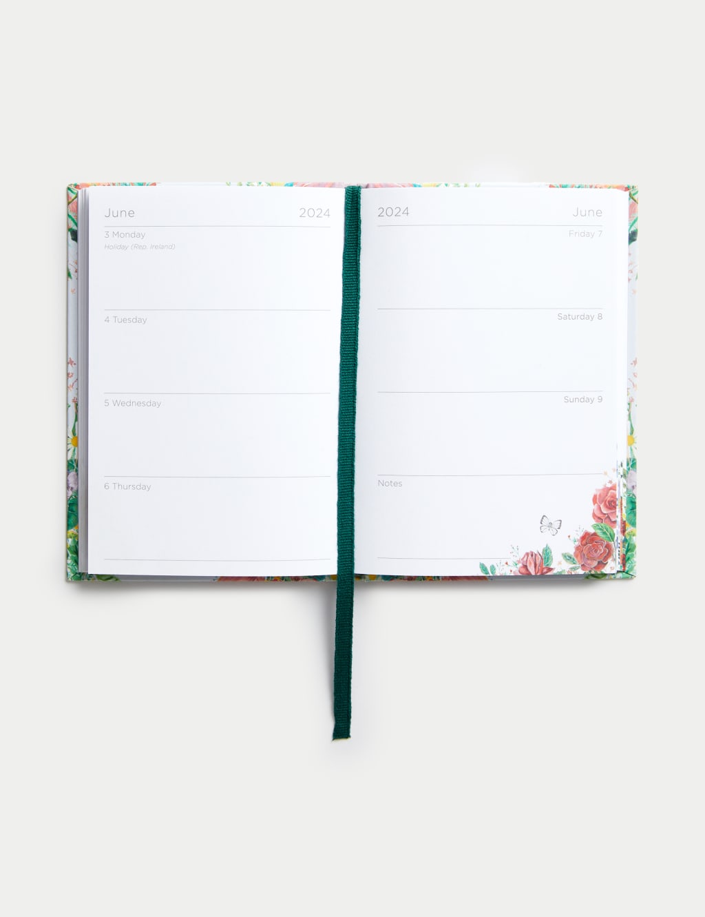 2024 Small A6 Week to View Diary - Wildflower Meadow Design 3 of 4