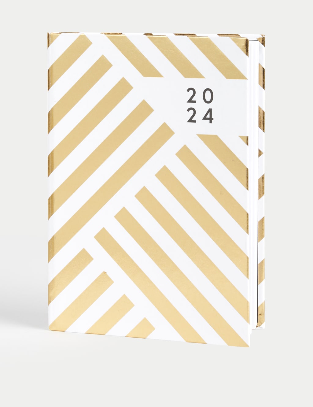 2024 Small A6 Week to View Diary - Gold Geometric Design 2 of 4