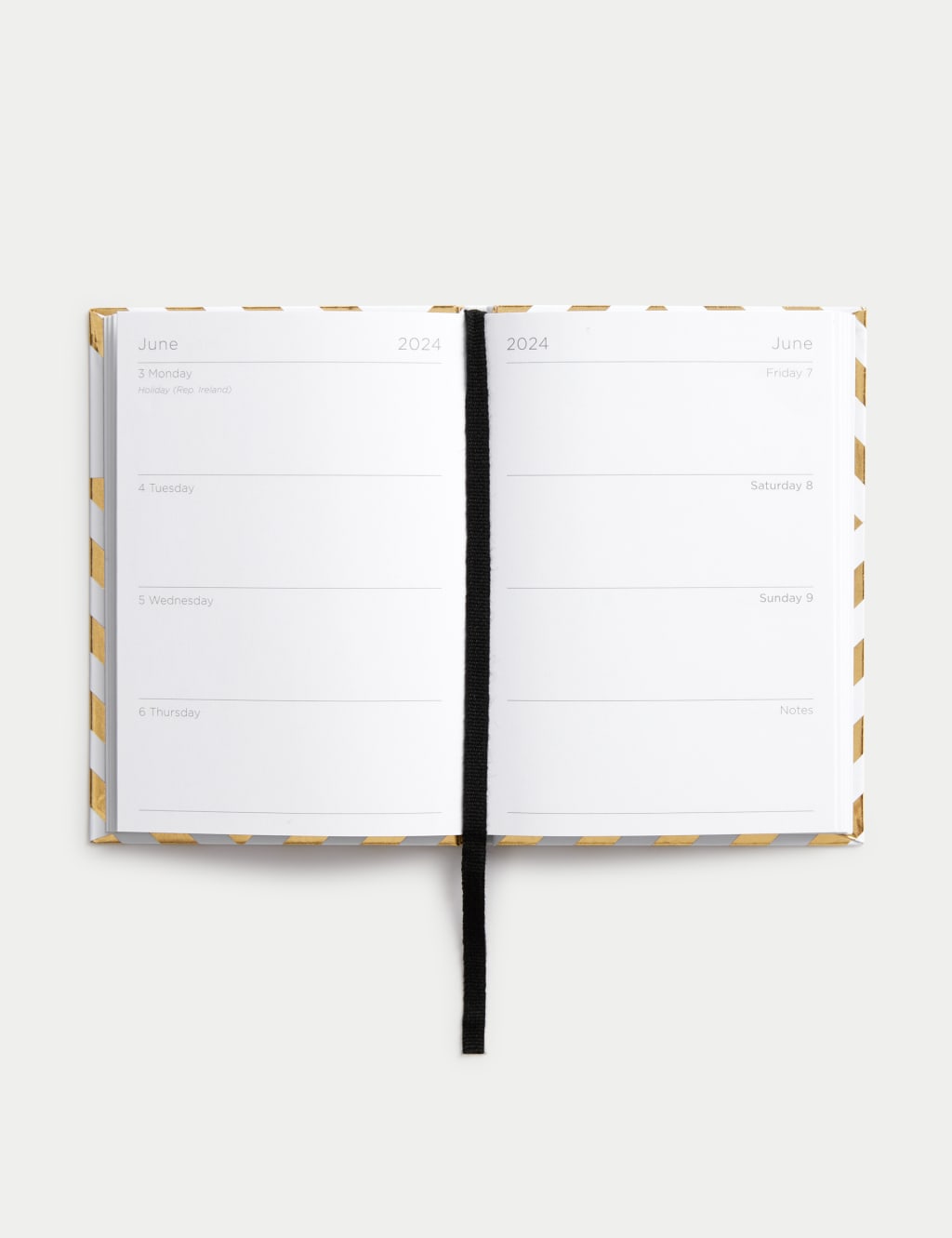 2024 Small A6 Week to View Diary - Gold Geometric Design 3 of 4