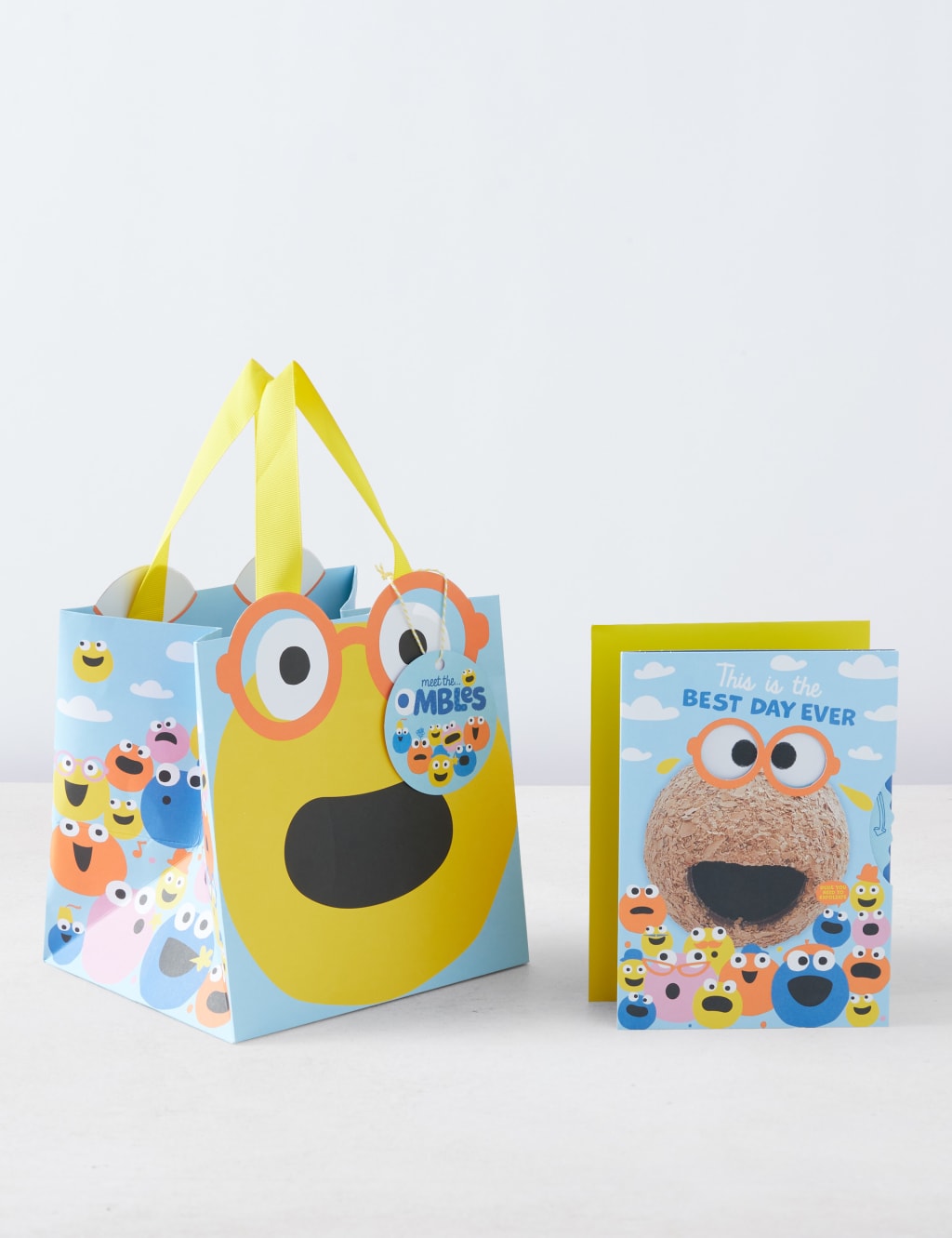 Kids' Card & Small Gift Bag Set - Fun 'Ombles' Design with Moving Parts 1 of 5