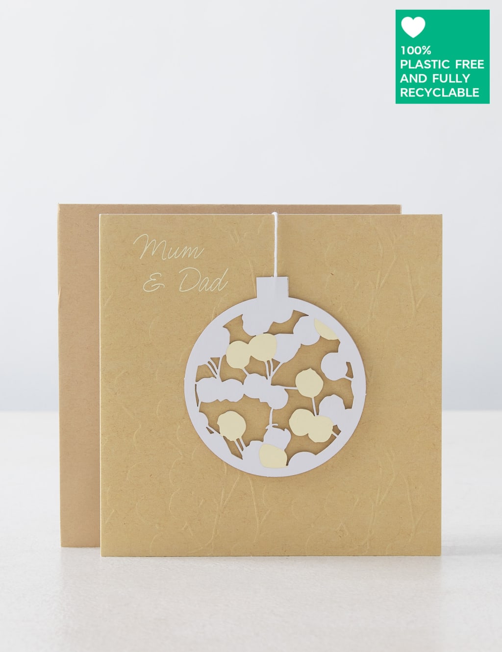 Charity Christmas Card for Mum & Dad - Contemporary Laser-cut Design 1 of 5