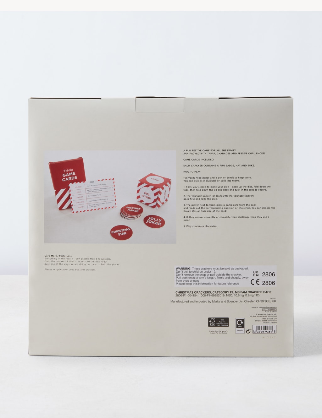 Christmas Crackers with Trivia Game - Pack of 12, 2 Designs 4 of 4