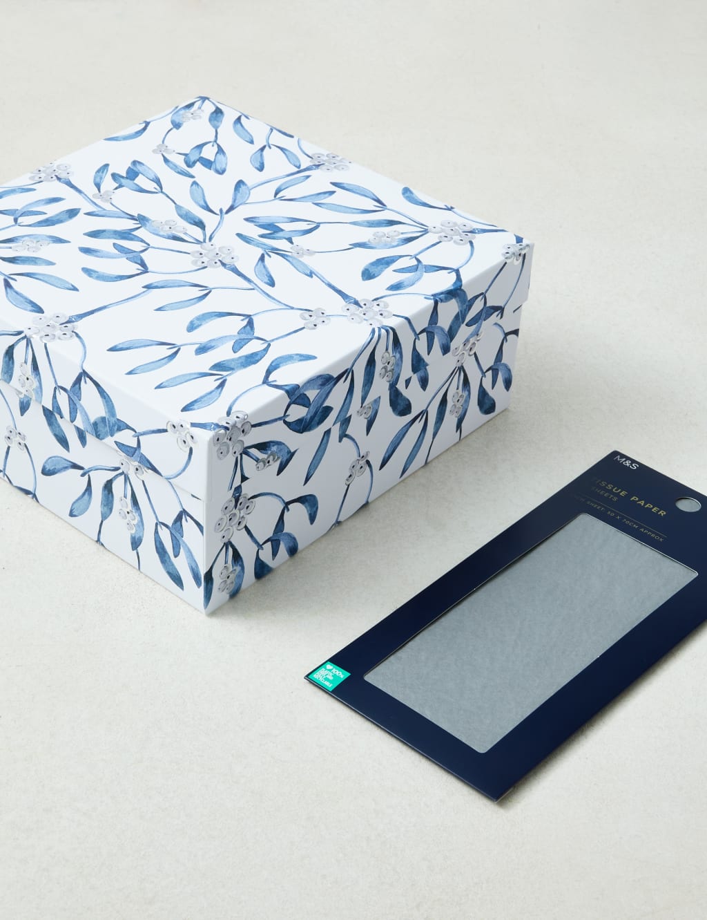 Luxury Silver-Foiled Christmas Gift Box & Tissue Pack 1 of 3