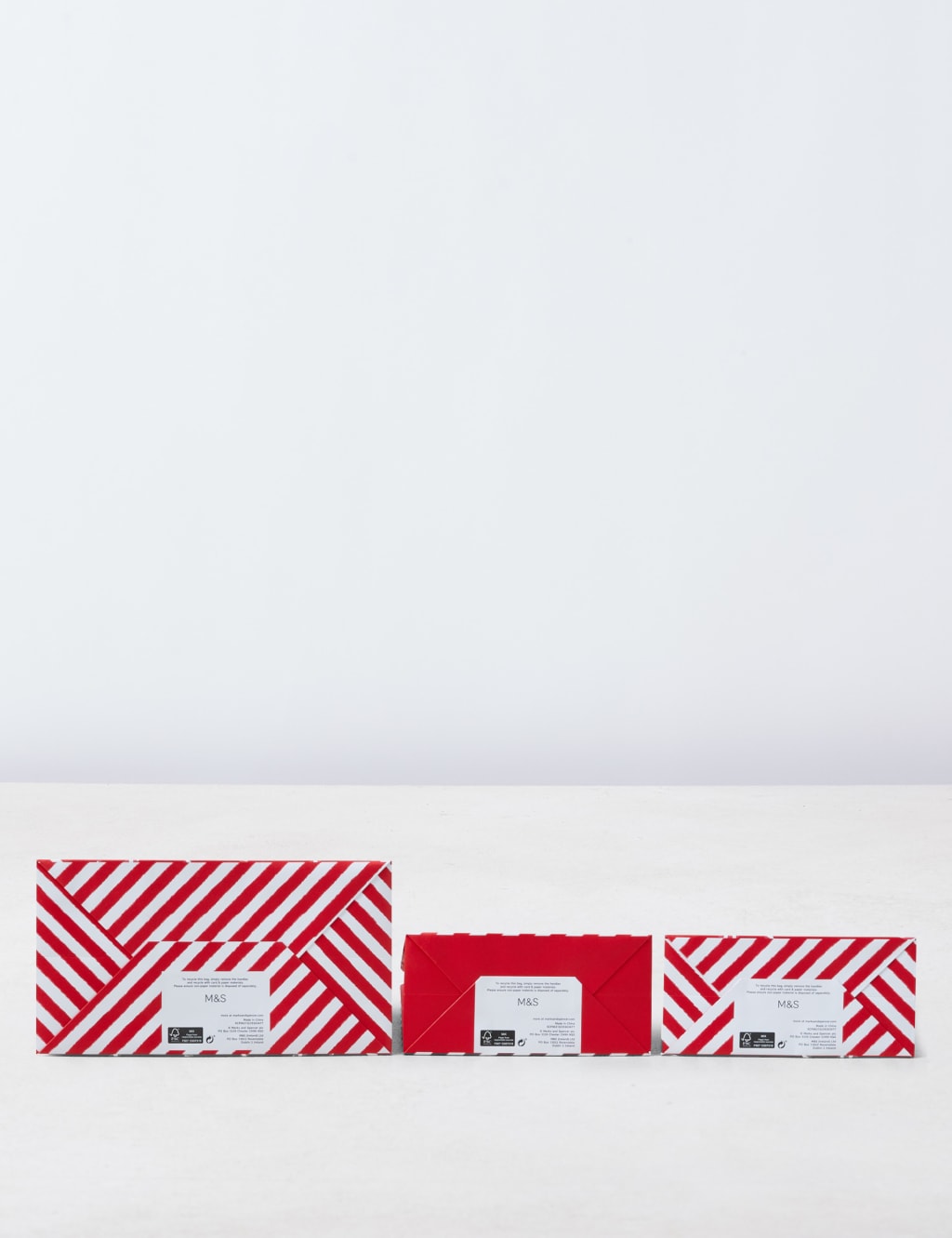Candy Cane Themed Christmas Gift Bag Trio & Tissue Pack 2 of 3
