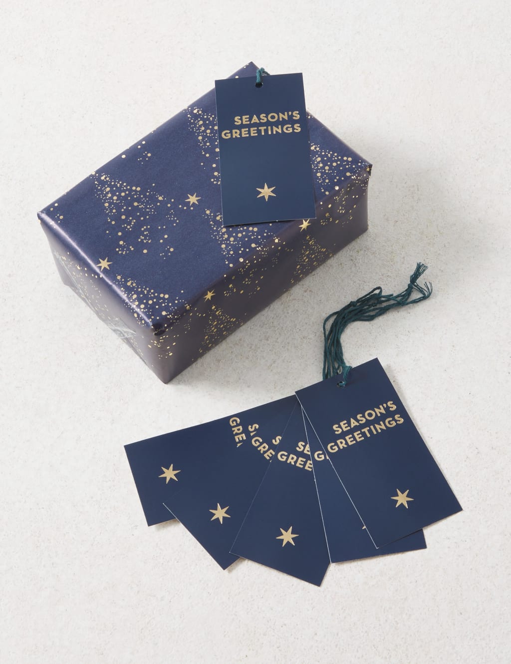 Luxury Christmas Wrap & Tag Pack - 3m of Gold-Foiled Wrapping Paper & 6 Gift Tags, in an Elegant Festive Design 2 of 2