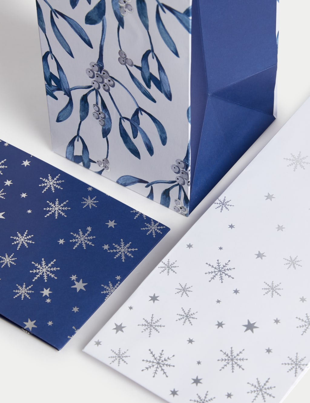 Luxury Blue & Silver Christmas Bottle Bags Pack of 3 2 of 2