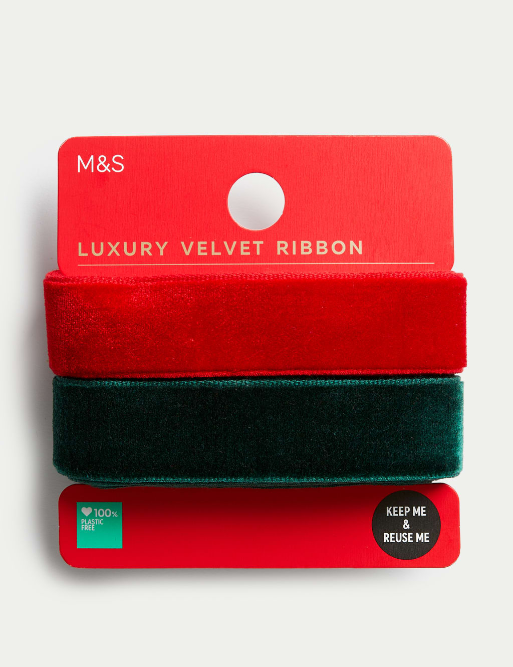 Christmas Luxury Velvet Ribbon Pack - Red & Green 1 of 2