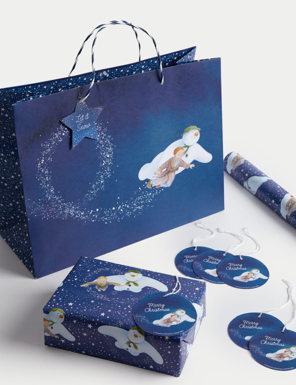 The Snowman 3M Christmas Gift Wrap Tags Gift Bag Pack M S