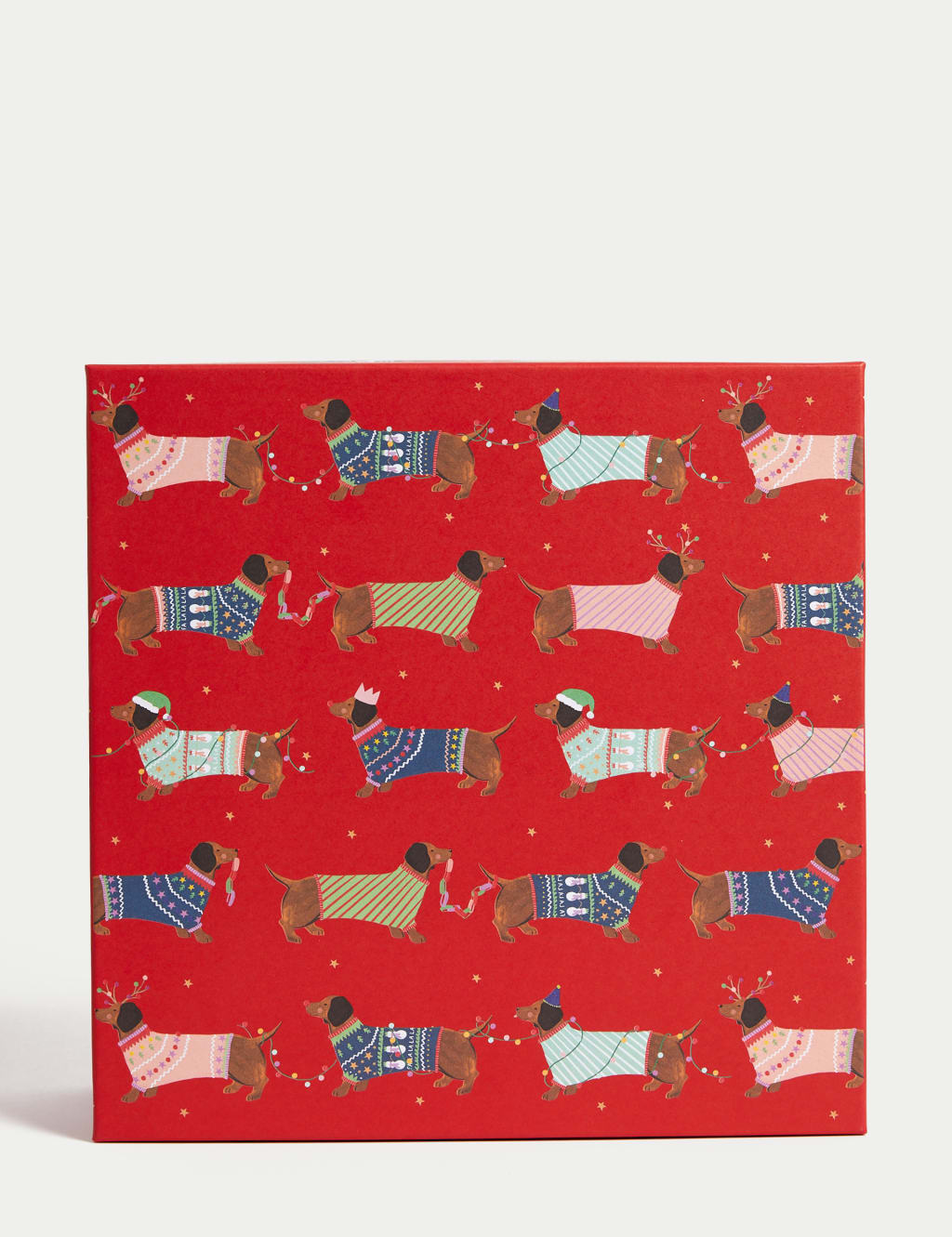Sausage Dog Christmas Gift Box & Red Tissue Paper Pack 2 of 3