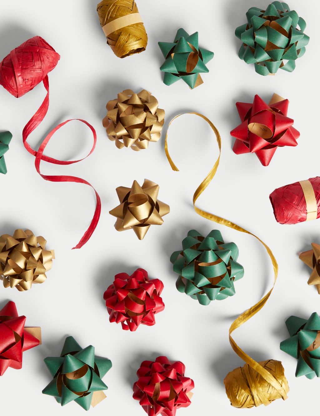 Christmas Wrapping Accessories 2 Pack Bows Raffia Ribbons M S