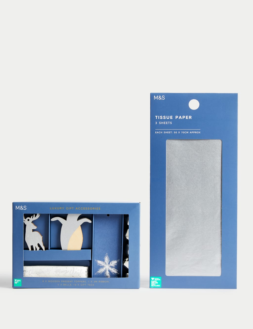 Christmas Luxury Gift Wrapping Accessories Pack - Silver 1 of 3