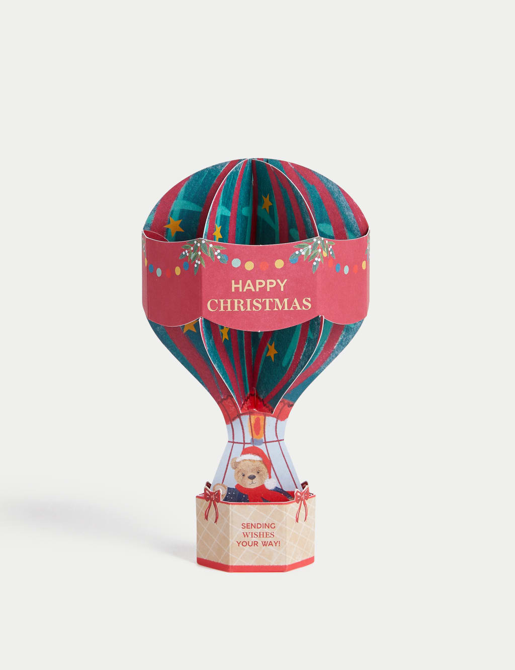 3D Hot Air Balloon Charity Christmas Card 1 of 5