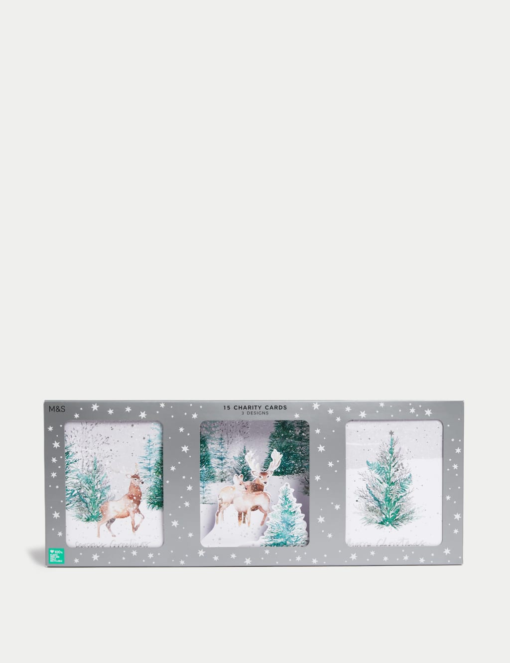 15 Charity Christmas Cards - Winter Stags with 3D Design 1 of 5