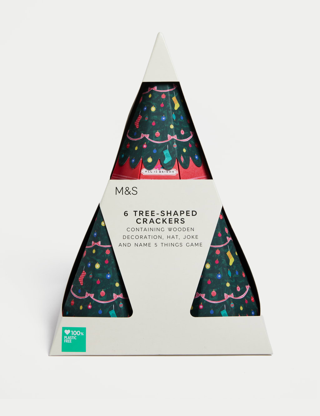 6 Festive Tree-Shaped Christmas Crackers 1 of 4