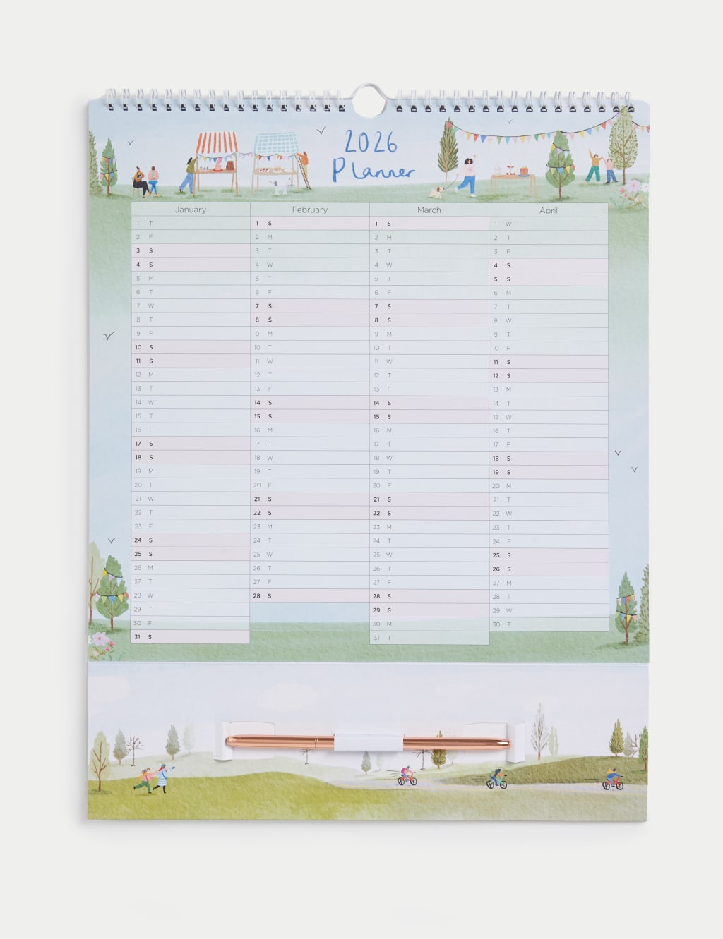 2025 Large Calendar & Family Organiser with Pen - Illustrated 2 of 5