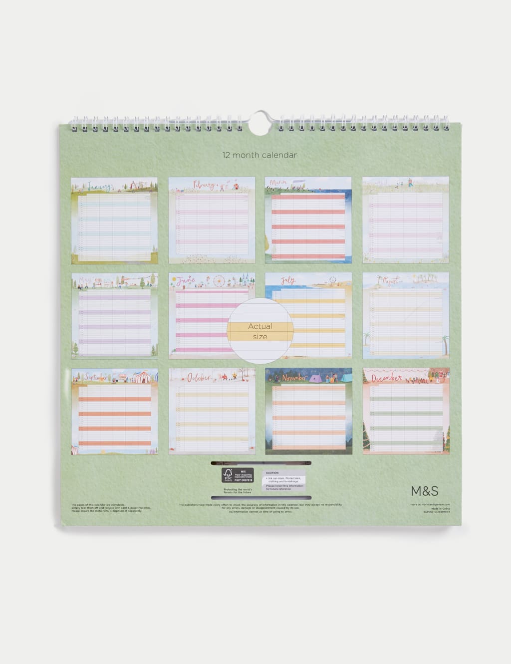 2025 Large Calendar & Family Organiser with Pen - Illustrated 3 of 5