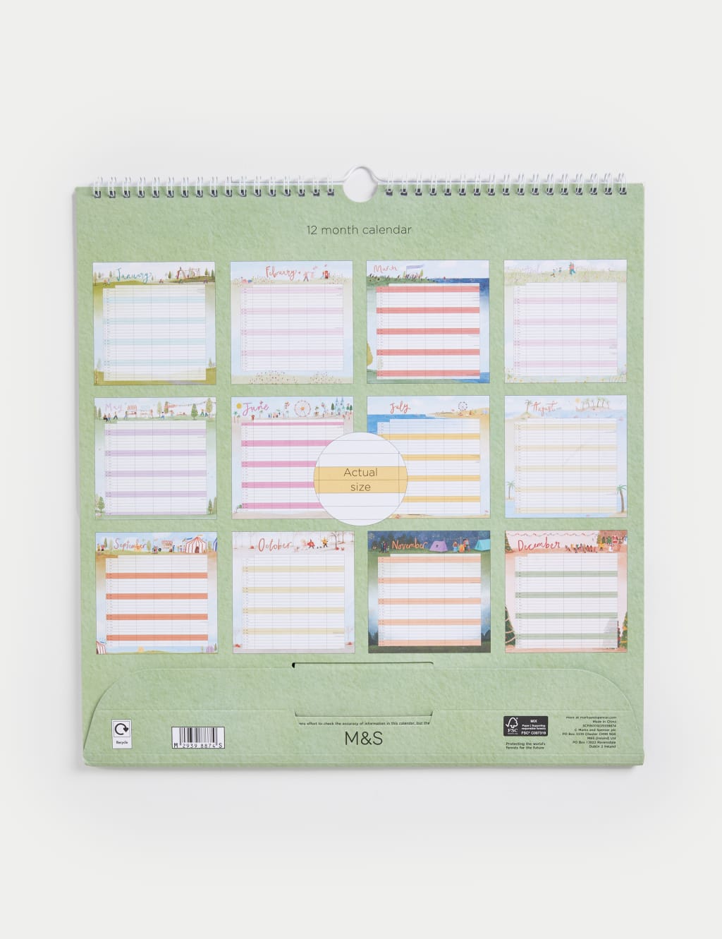 2025 Large Calendar & Family Organiser with Pen - Illustrated 4 of 5
