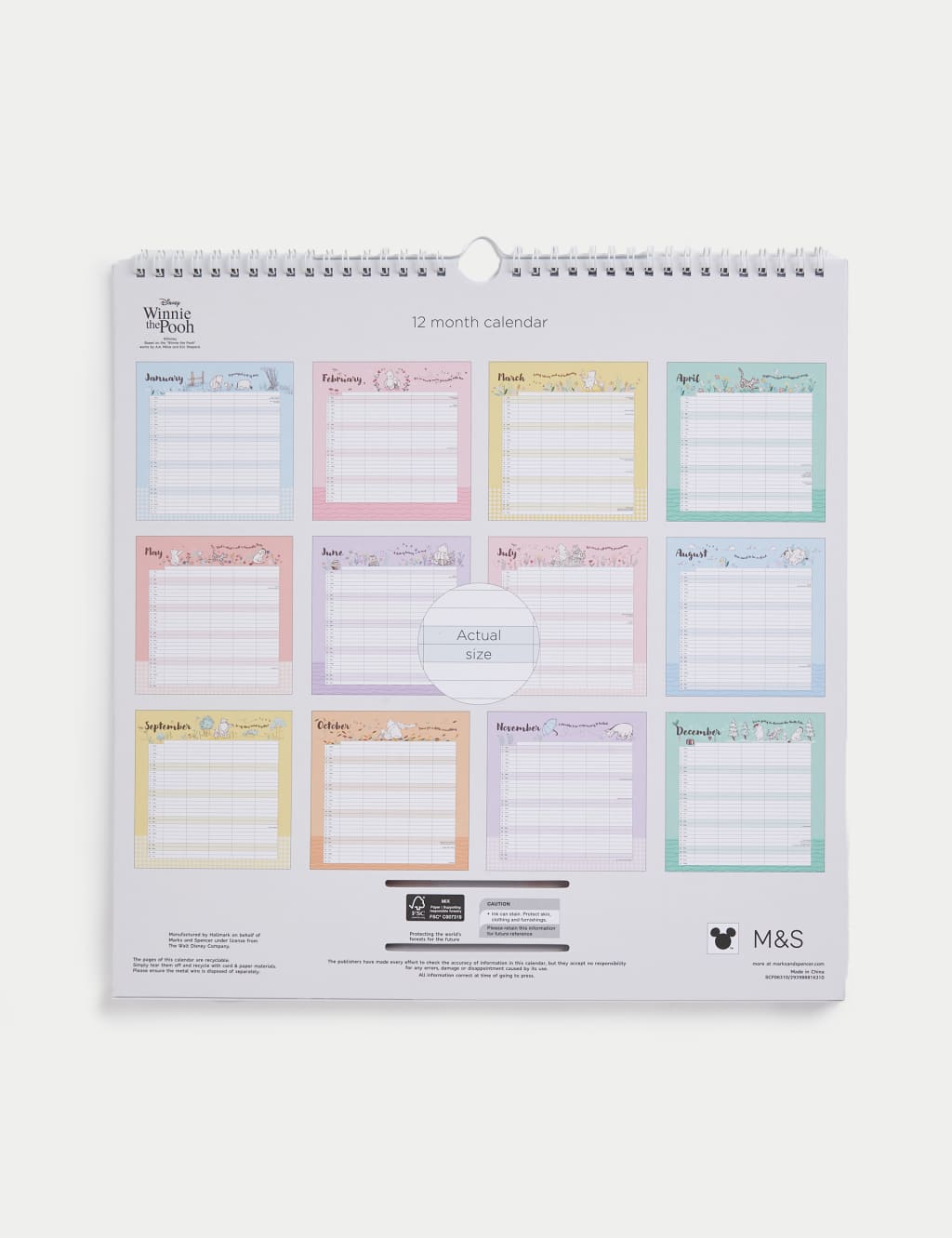 2025 Large Calendar & Family Organiser with Pen - Winnie the Pooh™ 3 of 6