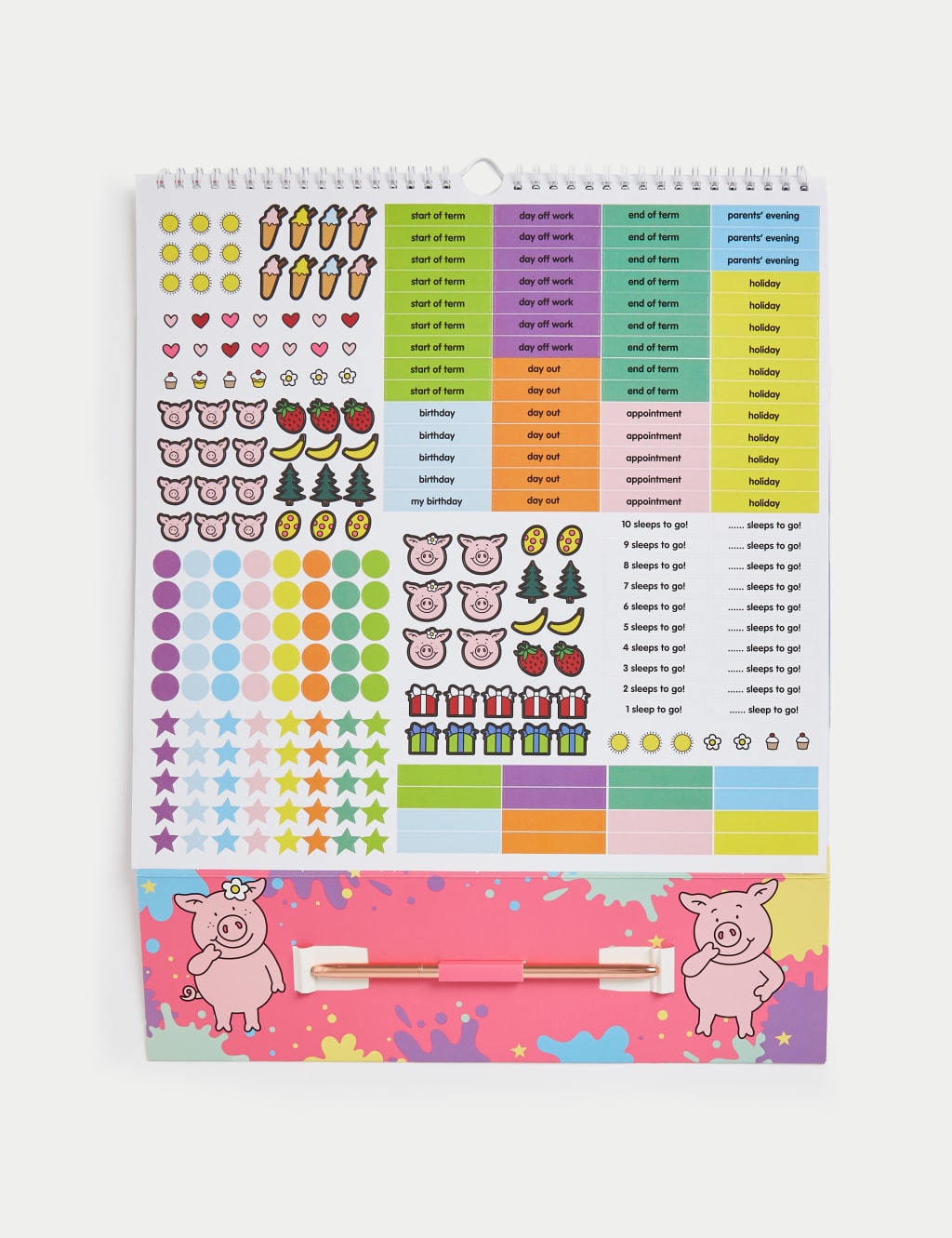 2025 Large Calendar & Family Organiser with Pen - Percy Pig™ 5 of 7