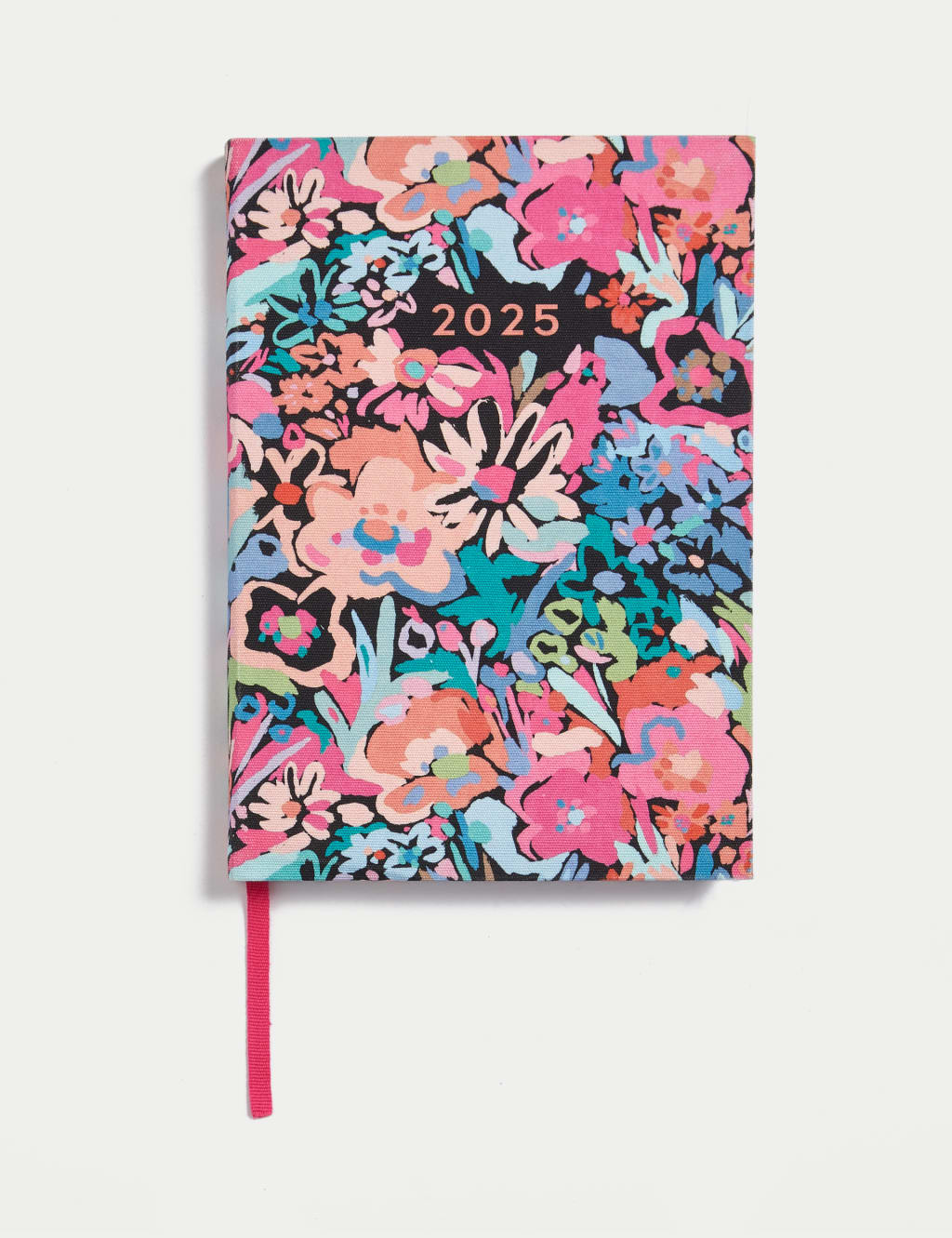 2025 Large A5 Week to View Diary - Vibrant Floral Fabric Cover 1 of 5