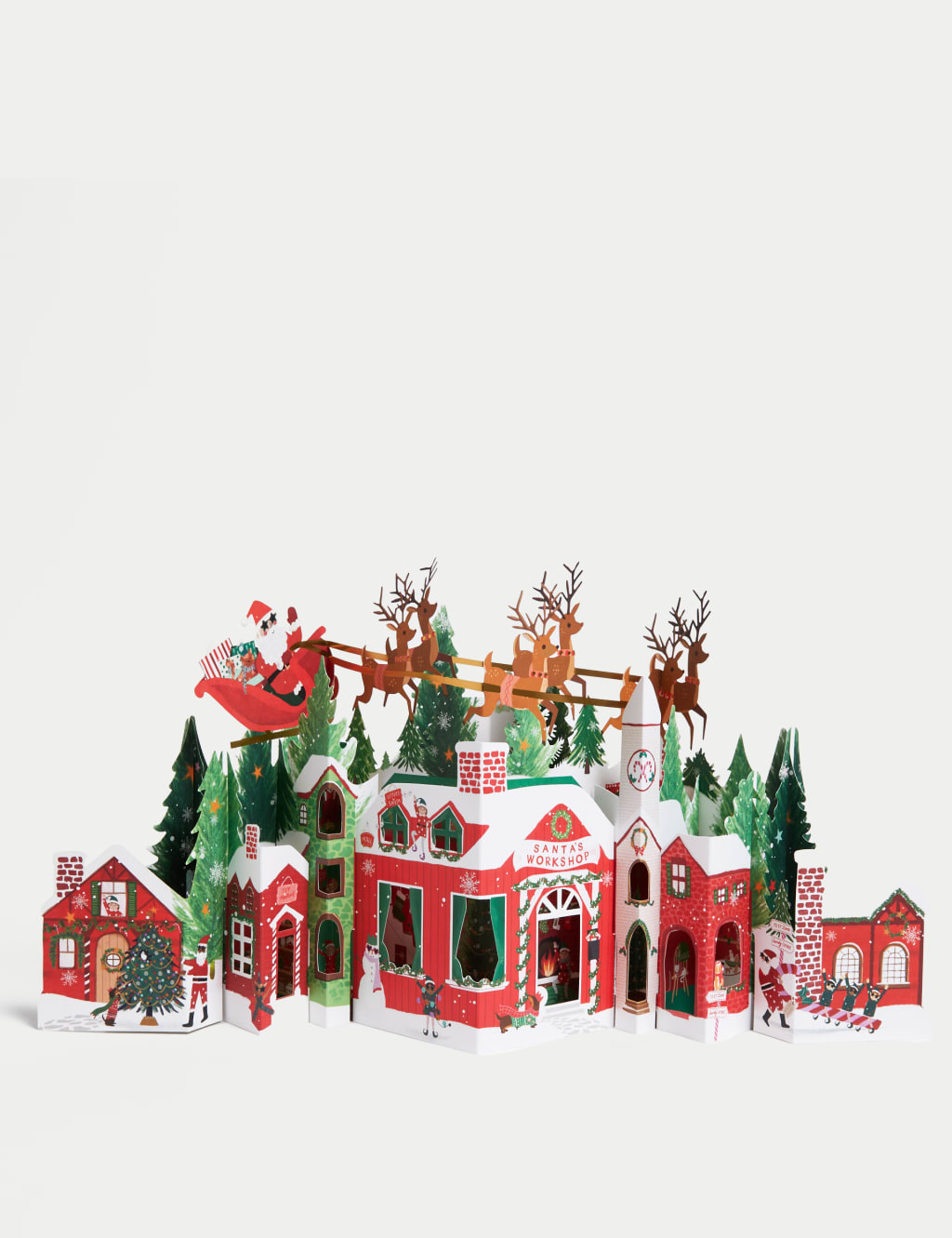 3D Pop-Up Santa's Workshop Charity Christmas Card 1 of 3