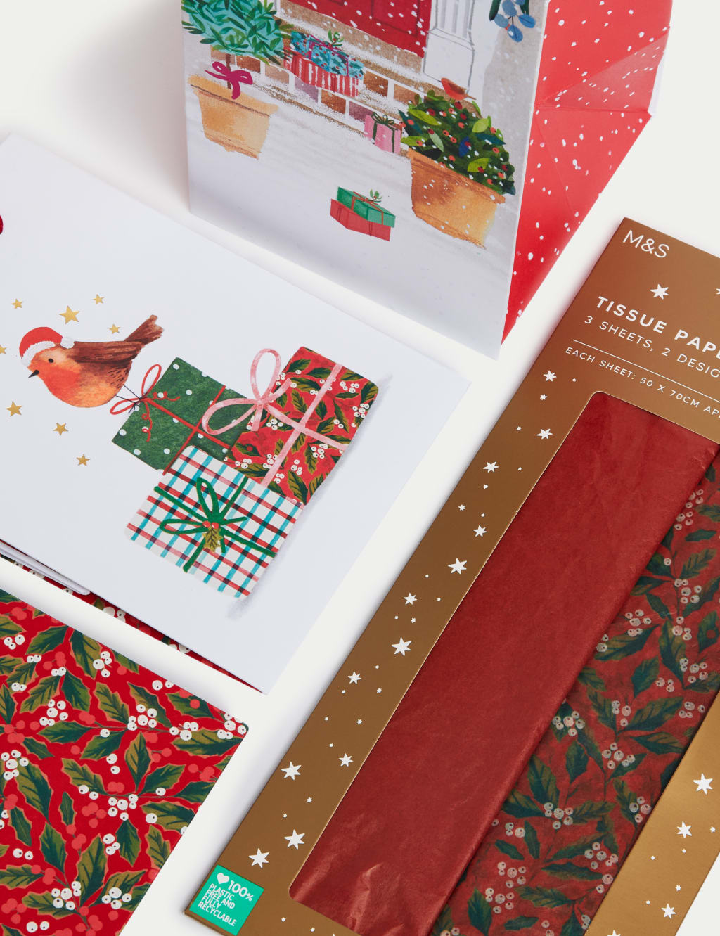 Christmas Gift Bags Tissue Paper Festive Red Designs M S