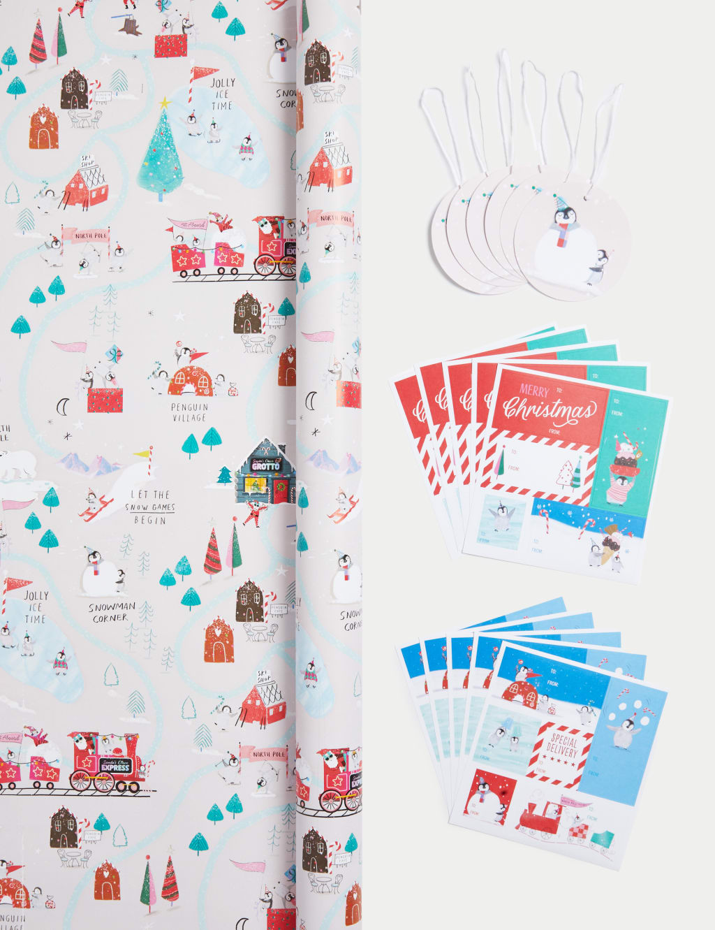 Cute 10m Christmas Gift Wrap with Gift Tags, Bags & Tissue 2 of 4