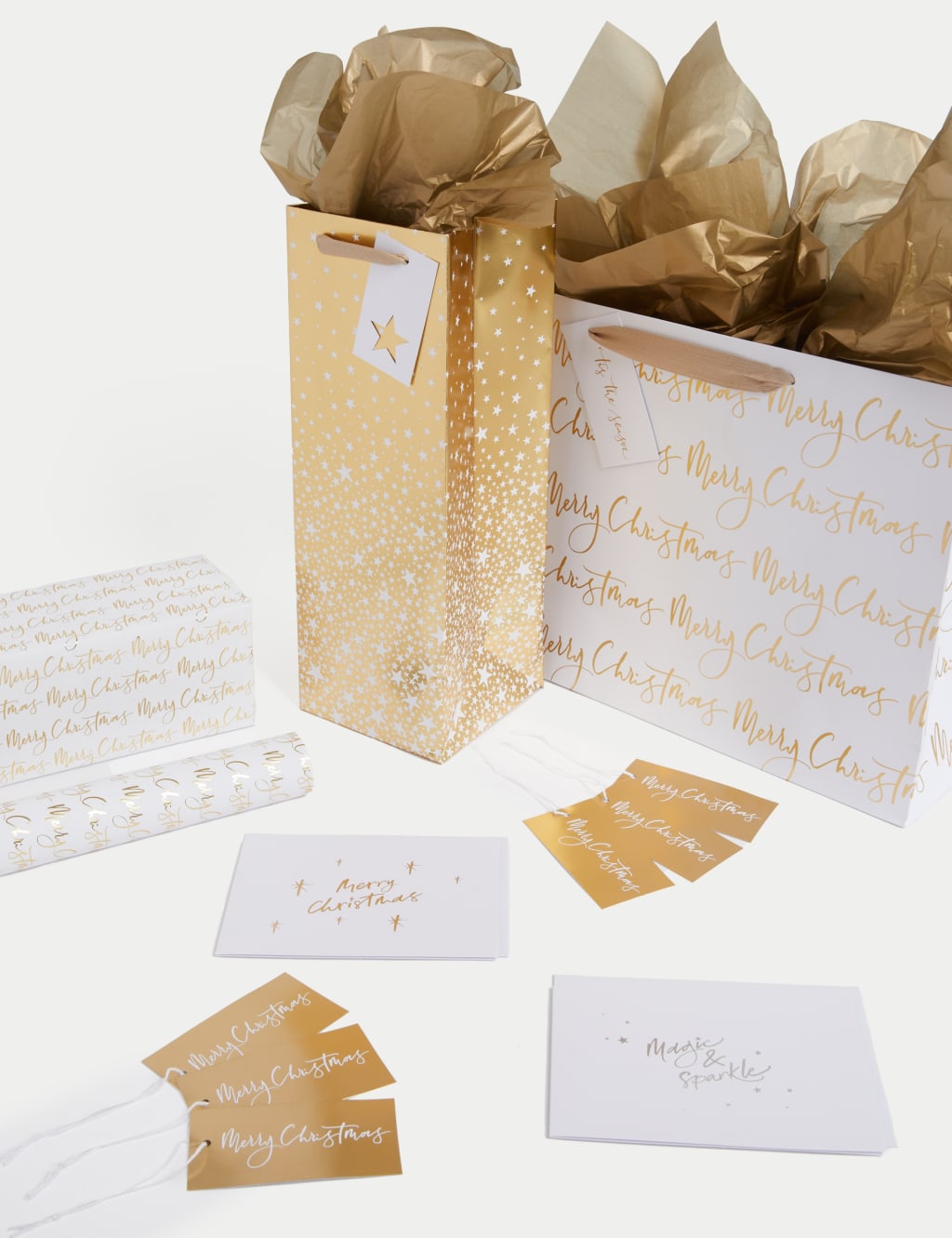 Gold 3M Christmas Gift Wrap with Cards, Tags, Bags & Tissue 2 of 5
