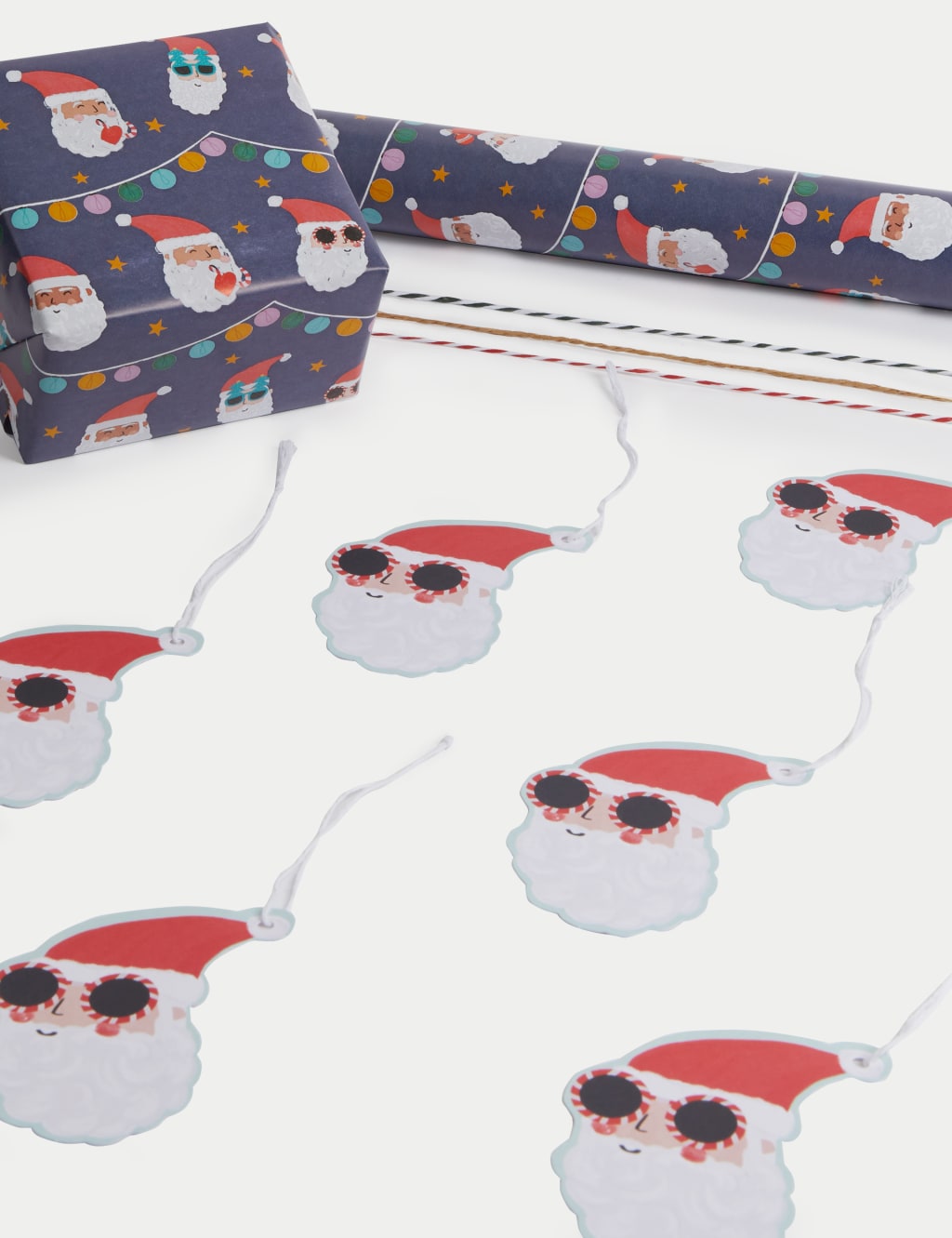 Disco Santa 3M Christmas Gift Wrap with Gift Tags & Twine 2 of 2