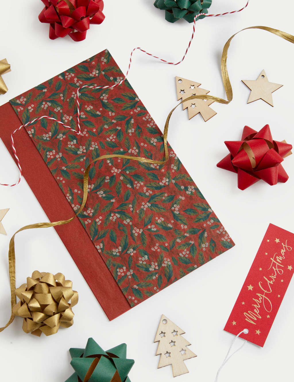 Christmas Gift Accessory Pack - Red, Gold & Green Designs | M&S