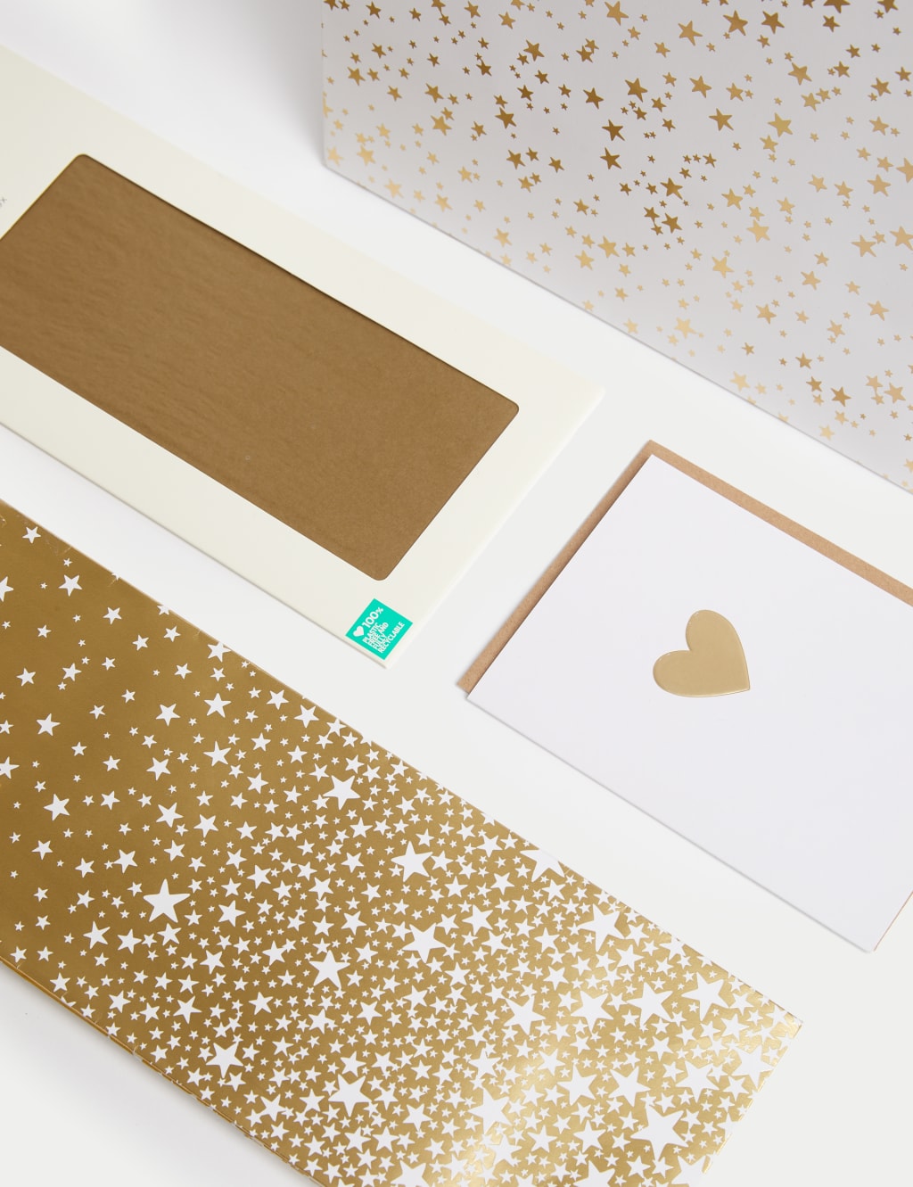 Gold Stars Gift Wrap Set With Blank Greetings Card, Gift Bags & Tissue 3 of 4