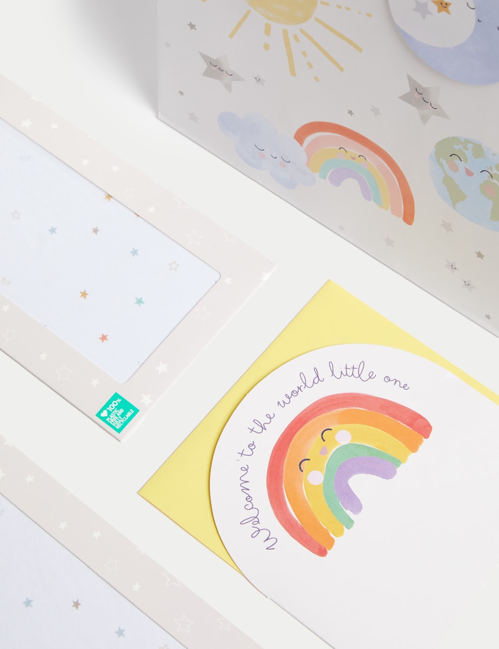 Rainbow Gift Wrap Set With New Baby Card, Gift Bag & Tissue 3 of 4