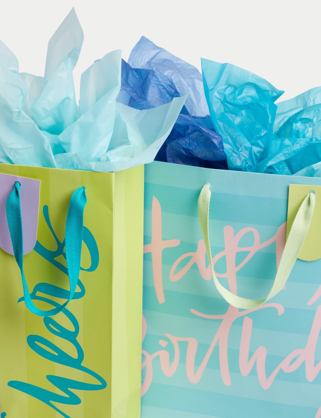 Green & Blue Gift Wrap Set With Birthday Card, Gift Bags & Tissue 2 of 4